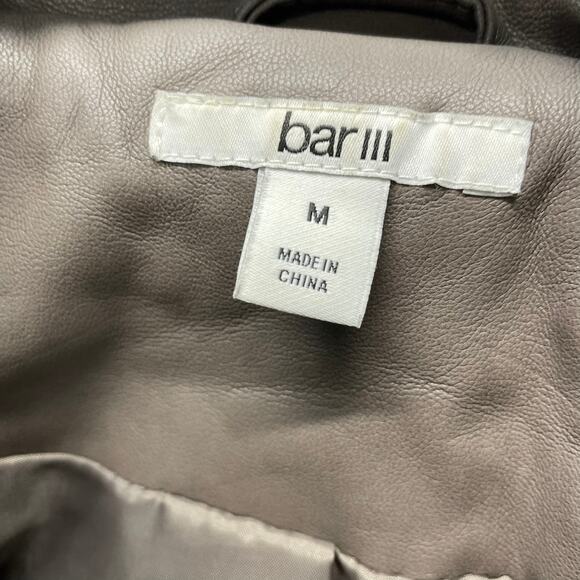 Bar III Vegan Leather Quilted Moto Jacket Gray M - Picture 7 of 8